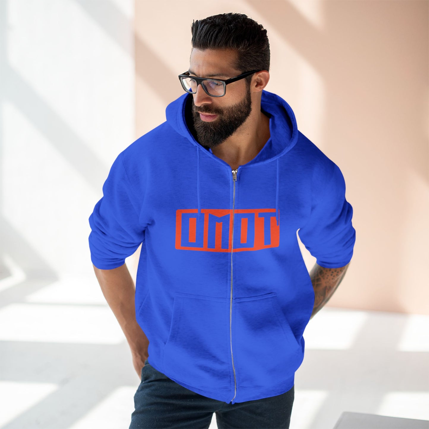 OMOT Street Style Unisex Zip Hoodie